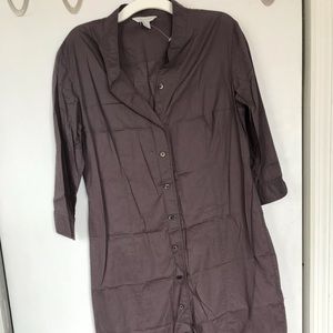 Garnet Hill Shirtdress, grey, size 4 (1 of 2)